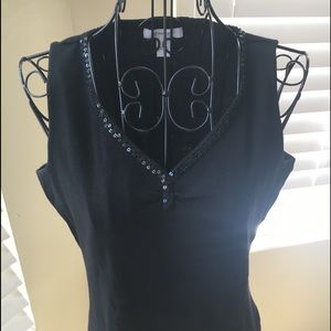 DRESS BARN Black embellished tank
